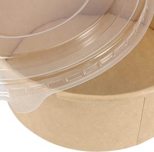Bol en papier rond jetable blanc personnalisable avec couvercle, qualité alimentaire, pour emporter, idéal pour les collations, le sucre, les bonbons, les salades et autres aliments - Product Image 3