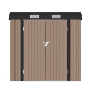 <span class=keywords><strong>6x4</strong></span> Fuß Pultdach Outdoor Wasserdichter Metall-Geräteschuppen mit Tür und Belüftung Garten-Nutzraum Metall-Lagerhaus - Product Image 1