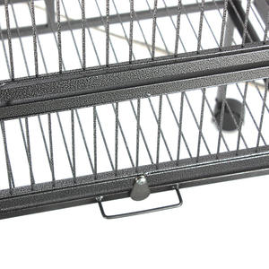 Vente en gros à bas prix, grand espace en acier inoxydable noir, métal extérieur de la maison, animaux de compagnie, oiseaux, perruches, perroquets, Cage, vente en gros avec roues - Product Image 2