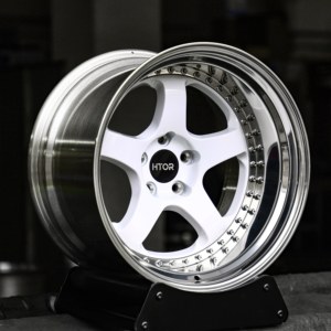 Cerchi Forgiati HTOR 17-18 Pollici 5x114.3 Bianchi a 5 Razze con Bordo Lucidato Profondo, in Due Pezzi, Adatti per RX7 RX8 <span class=keywords><strong>Evolution</strong></span> S2000 Silvia - Product Image 2