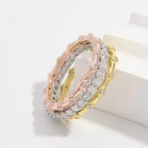 时尚潮流925纯银锆石戒指女式嘻哈个性化时尚珠宝套装戒指