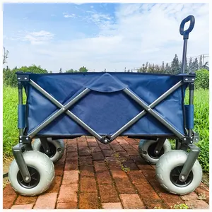 Heavy Duty Folding Trolley Large Capacity Beach Wagon Folding Wagon with  9*4'' Pneumatic Balloon Sand Wheels Outdoor Heavy Duty Collapsible Foldable  Beach Cart - China Beach Cart, Camping Trolley