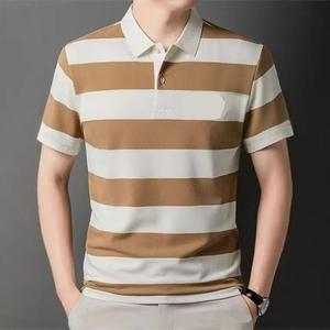 Camiseta Polo de Manga Corta de Verano para Hombre, de Alta Calidad, Antiarrugas, Tejido de Punto, Solapa Bordada, Estampado - Product Image 1