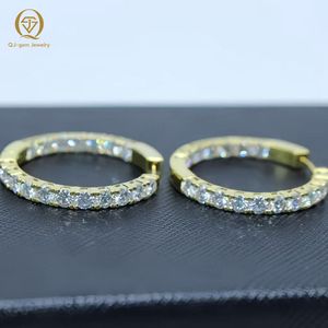 Pendientes de Aro Personalizados Unisex Estilo Hip Hop, de Oro Sólido de 14k y 18k, con Diamantes Cultivados en Laboratorio IGI, Circulares, de Lujo - Product Image 6