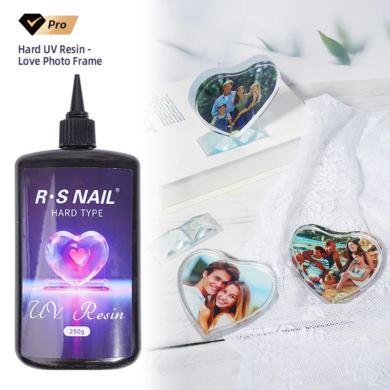 Pegamento UV RS resina UV dura de alta calidad DIY LOGO personalizado marco de fotos de amor resina UV