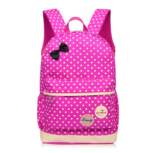 <b>Custom</b> High Quality Rucksack Backpack Polka Dot Printing School Bag Canvas <b>Pencil</b> Bag Three Bag Set School Backpack Teenage - Product Image 3