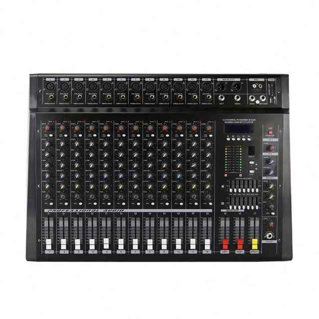 Professional 350w*2 Audio Power Mixer Amplifier 12 Channel Digital Metal Mixer