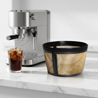 Filtre à café réutilisable en acier inoxydable 304 noir pour cafetières