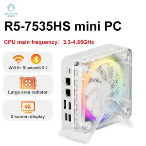 OEM Factory GenMachine AMD Ryzen 5 7535HS Light MINI PC Windows 11 Pro 8Cores DDR5 256/512GB SSD WIFI6 Desktop Gaming Computer