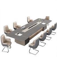 Meubles de bureau en gros, usine certifiée ISO, table de conférence en bois robuste pour 12 personnes, pour bureau et hôtel, approvisionnement en gros
