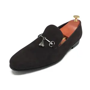 New mens dress shoes leather luxury soft without laces loafer men dress shoes genuine leather