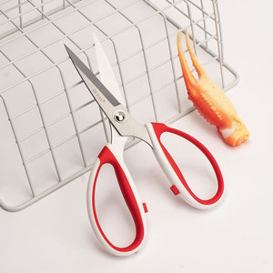 <b>Kitchen</b> <b>Scissors</b> Stainless Steel Red Handle Large Size For Seafood Processing Home Use - Product Image 3
