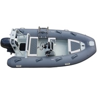 Bateau pneumatique semi-rigide (RIB) de pêche en PVC de 3,9 m (12,8 pieds) avec moteur, pour 5 personnes, modèle HAOHAI 390, idéal pour les activités nautiques.