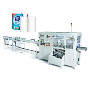 Full servo drive guangxi soft cotton tissue paper roll bundling packing machine paper towel multi rolls package machine