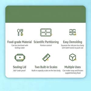 Moule à glaçons en silicone pour soupe congelée transfrontalière, boîte de portionnement alimentaire, récipient de stockage pour bouillon, moule à glaçons en stock - Product Image 5