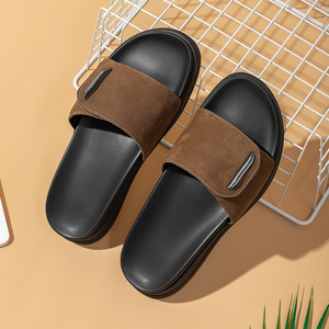 <span class=keywords><strong>Ciabatte</strong></span> <span class=keywords><strong>in</strong></span> Pelle <span class=keywords><strong>da</strong></span> <span class=keywords><strong>Uomo</strong></span>, Nuova Collezione Estiva con Velcro, Antiscivolo e Deodoranti - Product Image 4