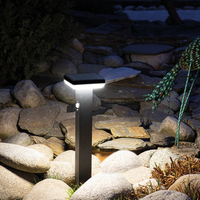 Éclairage de Jardin Carré Solaire LED en Acier Inoxydable avec Détecteur de Mouvement pour Extérieur