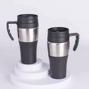 Mug de voyage en acier inoxydable, anti-fuite, isolation thermique 6-12 heures, double paroi, couvercle, design minimaliste écologique pour une utilisation nomade - Product Image 1
