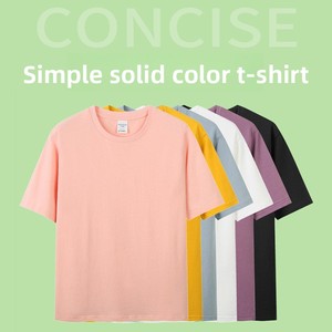 Camiseta de Manga Corta Informal de Algodón Peinado de Hilo Único AG40, 210g, Transpirable, que Absorbe la Humedad, Corte Holgado, Lisa, para Equipos - Product Image 2