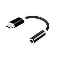 Câble adaptateur audio Hongxing Type-C 3,5 mm en cuivre étamé à 4 conducteurs avec isolation en PVC pour téléphones portables, microphones et ordinateurs