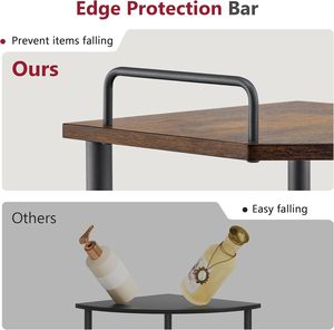 Étagère d'angle industrielle multifonctionnelle à trois niveaux, étagère de présentation verticale pour chambre, salon, bureau, cuisine - Product Image 5