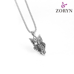 Collares con Colgante de Búho con Nudo Celta de Acero Inoxidable Personalizados, Joyería de Moda de Acero de Titanio Místico, Gótico, Vikingo y Vintage para Hombre - Product Image 3