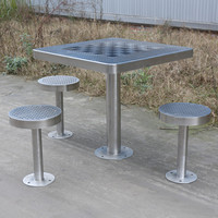 Ensemble table et siège de pique-nique en acier pour l'extérieur, restaurant, jardin, patio, parc, table et chaise en métal