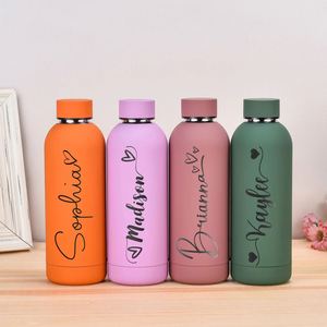Botellas de Agua Deportivas Portátiles de Acero Inoxidable con Aislamiento al Vacío de Doble Pared y Boca Pequeña, Pintadas en Goma, de 350 ml, 500 ml y 750 ml - Product Image 4