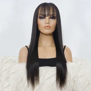 Long Straight Beige Cuticle Aligned Wigs with Bangs for Black Women Lace Frontal Color Short BOB Curly Wig with Bangs Human Hair