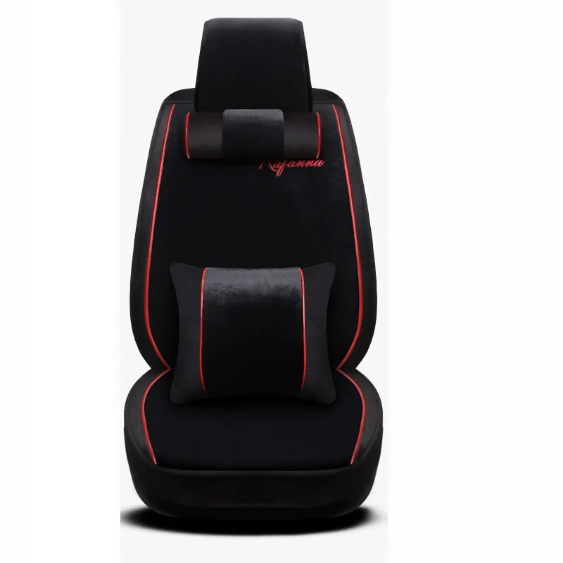 Beige black 3d 4 colors luxury full velvet universal front car seat covers for toyota camry 2017