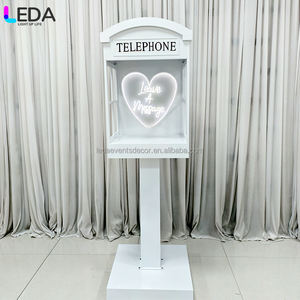 लेडा कस्टम एलईडी लाइट नीयन साइन सजावट टेलीफोन बॉक्स शादी की पार्टी सजावट धातु टेलीफोन बूथ पृष्ठभूमि स्टैंड सेट सेट - Product Image 3