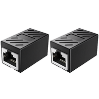 SAIBANGZI 2 pièces Adaptateur d'extension de câble Ethernet RJ45 Femelle-Femelle en ABS
