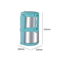 Boîte à lunch isotherme en plastique à deux étages Haixin, neuve et scellée, avec cuillère, en acier inoxydable, pour le déjeuner