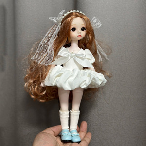 Blythe Doll Outfit 30cm White Lolita Dress With <b>Veil</b> And Bow For OB22 OB24 - Product Image 1