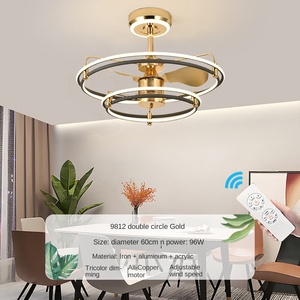 Lumière nordique moderne simple de ventilateur de plafond de LED avec le lustre intégré de moteur silencieux pour la décoration d'intérieur de salon de chambre à coucher - Product Image 2