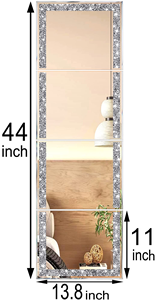 Trend WXM-1591 Standing Diamonds <b>Rectangle</b> Floor <b>Mirror</b> 3D Modern Luxury Full Body <b>Mirror</b> <b>Wall</b> Mounted Dressing <b>Mirror</b> LED - Product Image 6