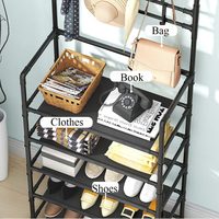 Porte-chaussures et chapeaux pliable multifonctionnel en métal pour la maison, avec conception détachable pour rangement derrière la porte, le mur et la salle de bain