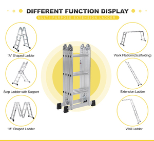 Nhà Máy Giá Đa Năng Escaleras Plegables Đa Chức Năng Nhôm Bước Gấp Thang - Product Image 4