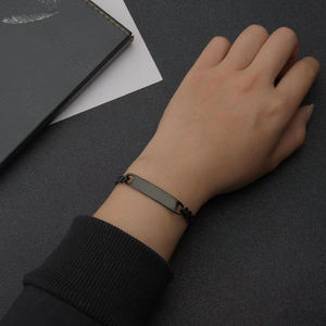 Bracelet en acier inoxydable personnalisé rectangulaire de Zhongzhe Jewelry, peut être gravé au laser, logo DIY, cadeaux de Noël, bracelet pour <span class=keywords><strong>couple</strong></span> - Product Image 3