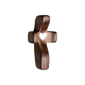 Croix de prière de poche en bois d'olivier et de noyer, croix à pouce, cadeau en bois d'olivier - Product Image 2