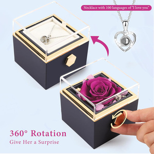 Regalos del Día <span class=keywords><strong>DE</strong></span> <span class=keywords><strong>LA</strong></span> <span class=keywords><strong>Madre</strong></span> Proveedor <span class=keywords><strong>de</strong></span> lujo Caja <span class=keywords><strong>de</strong></span> rosas giratoria preservada al por mayor con collar - Product Image 3
