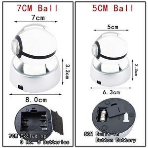 Playable 3D Crystal <b>Ball</b> 5CM Plkachu Crystal Glass PokeyMon <b>Ball</b> Pokeball Figure Night Light up LED <b>Lamp</b> With Base Gift GIRL TOY - Product Image 4