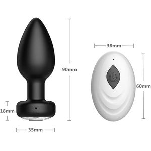 ワイヤレスリモコン付きシリコン製アナルプラグ 大人のおもちゃ 10種類の振動モード付き モールバットプラグ バイブレーター カップル向け - Product Image 6