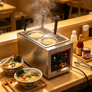 เครื่องทำบะหมี่ไฟฟ้าแบบตั้งโต๊ะ 2 รู 2000 วัตต์ 220 โวลต์ เครื่องทำพาสต้าเชิงพาณิชย์ สำหรับร้านอาหาร ร้านขายของว่าง ครัว - Product Image 5