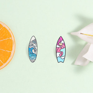 Ensemble d'épingles en émail sur le thème des vagues océaniques, broche vague et soleil pour la décoration quotidienne - Product Image 3