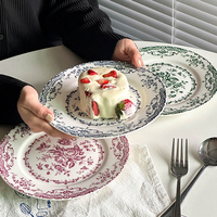 Offre Spéciale Assiettes de Dîner en Céramique France Style Personnalisées Motif Imprimé Décoration Plateau Rond Ensemble pour Maison Mariage