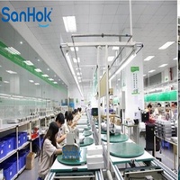 Konveyor Rantai Kecepatan Tinggi Semi-Otomatis Sanhok untuk Lini Produksi Perakitan, Baja Karbon 220V untuk Peralatan Rumah Tangga, Lampu Penerangan