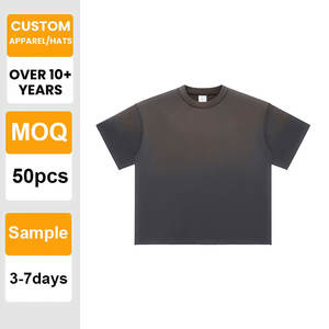 Camiseta Personalizada Lisa de Algodón Grueso con Hombros Caídos y Degradado, Camiseta Vantage 100% Algodón para Impresión al por Mayor, Camiseta Bordada para Hombre - Product Image 1