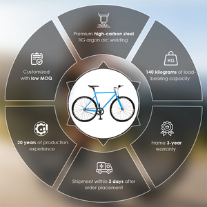 Bicicleta de Piñón Fijo 700c con Cuadro de Acero Cromado y Frenos V-Brake, Diseño Nuevo 2026, Bicicleta Urbana para Adultos - Product Image 3