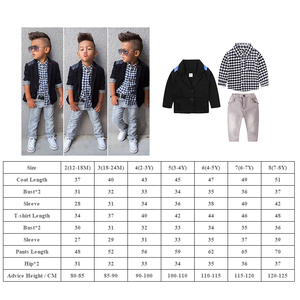 Conjuntos de Ropa para Niños de 1 a 8 Años, Manga Larga, Primavera Otoño, Conjunto de Ropa Infantil al por Mayor, Camiseta a Cuadros de Algodón, Conjunto Informal de 3 Piezas - Product Image 2